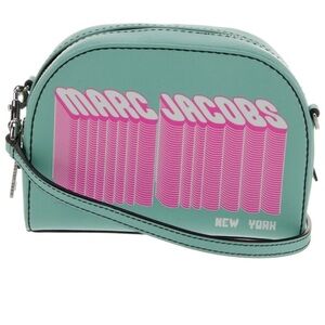 Marc Jacobs Teal and Pink Crossbody Bag Saffiano Leather purse travel $340